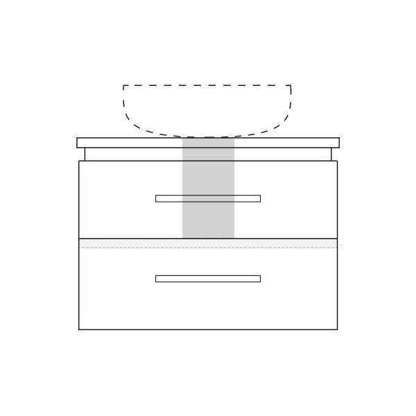 Marquis Riviera1 Wall Hung Vanity - 600mm Centre Bowl - 2 drawer | The Blue Space