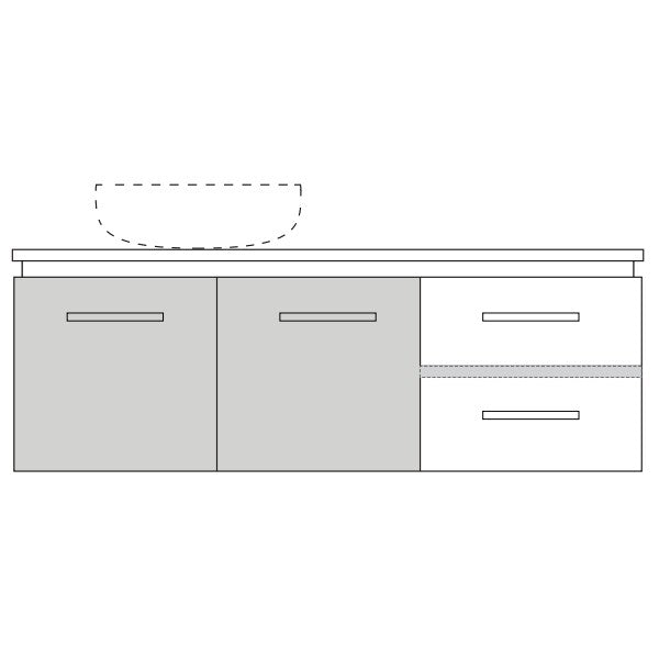 Marquis Riviera10 Wall Hung Vanity - 1200mm Offset Bowl - 2 door 2 drawer | The Blue Space