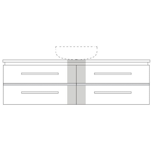 Marquis Riviera11 Wall Hung Vanity - 1500mm Centre Bowl - 4 drawer | The Blue Space