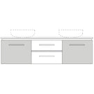 Marquis Riviera14 Wall Hung Vanity - 1500mm Double Bowl - 2 door 2 drawer | The Blue Space