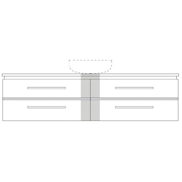 Marquis Riviera15 Wall Hung Vanity - 1800mm Centre Bowl - 4 drawer | The Blue Space