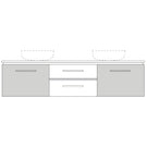 Marquis Riviera18 Wall Hung Vanity - 1800mm Double Bowl - 2 door 2 drawer | The Blue Space