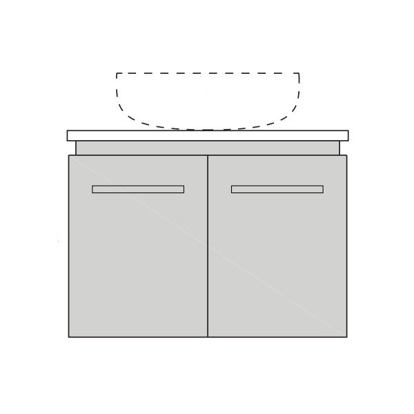 Marquis Riviera2 Wall Hung Vanity - 600mm Centre Bowl - 2 door | The Blue Space