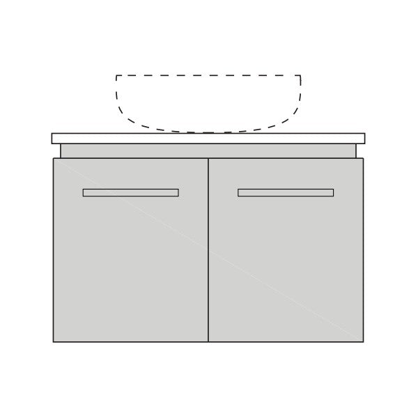 Marquis Riviera4 Wall Hung Vanity - 750mm Centre Bowl - 2 door | The Blue Space
