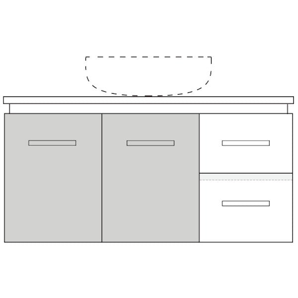 Marquis Riviera6 Wall Hung Vanity - 900mm Centre Bowl - 2 door 2 drawer | The Blue Space