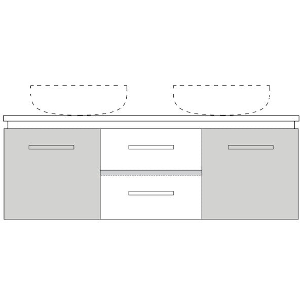 Marquis Riviera9D Wall Hung Vanity - 1200mm Double Bowl - 2 door 2 drawer | The Blue Space