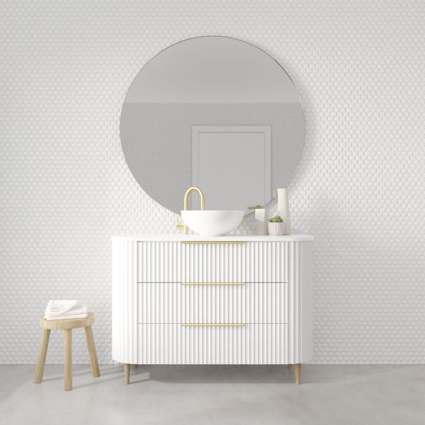 Marquis Shore Floor Standing Vanity on Legs with Symphony Solid Surface Top and Basin