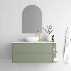 Marquis Avion, Avion4, 1200mm One Shelf End Curved Wall Hung Vanity - The Blue Space