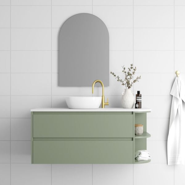 Marquis Avion, Avion4, 1200mm One Shelf End Curved Wall Hung Vanity - The Blue Space