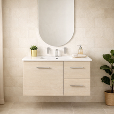Marquis Marq Compact Wall Hung Vanity with Casa Top in byron bay inspired bathroom