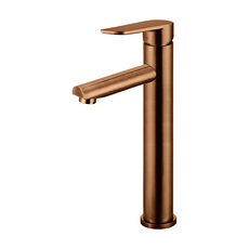 Meir Paddle Round Tall Basin Mixer Lustre Bronze