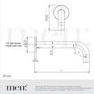Technical Drawing - Meir Round Curved Spout 130mm - Tiger Bronze Gold
