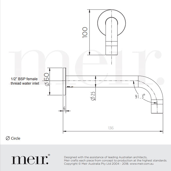 Meir Round Curved Spout 130mm Lustre Bronze