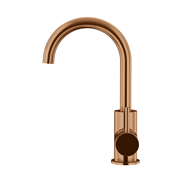 Meir Round Gooseneck Basin Mixer Lustre Bronze