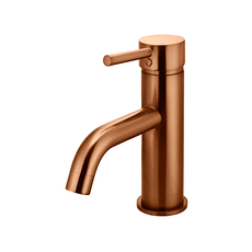 Meir Round Lustre Bronze Basin Mixer with Curved Spout