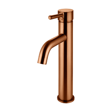 Meir Round Tall Lustre Bronze Basin Mixer with Curved Spout