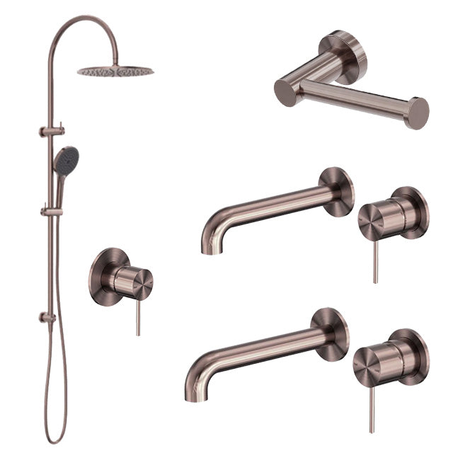 Nero Mecca Wall Tapware Package Brushed Bronze
