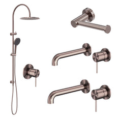Nero Mecca Wall Tapware Package Brushed Bronze