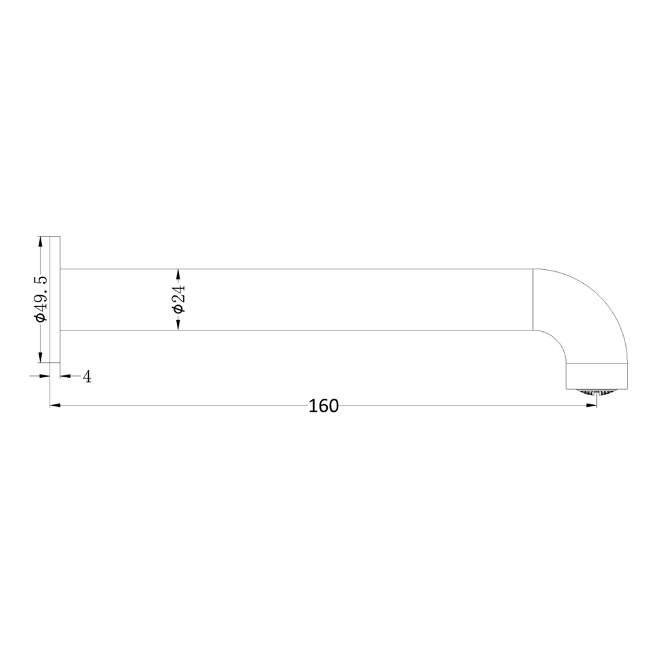 Nero Mecca Basin/Bath Spout Only 160mm Brushed Nickel