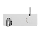 Nero Mecca Wall Basin Mixer Handle Up 230mm Spout Chrome Front View | The Blue Space