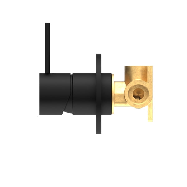 Nero Mecca Shower Mixer Handle Up Matte Black Side View | The Blue Space