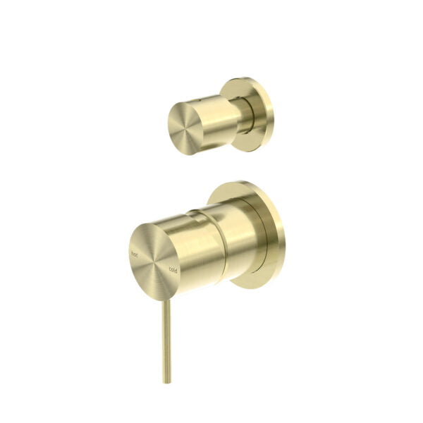 Nero Mecca Shower Mixer With Diverter Separate Back Plate Brushed Gold