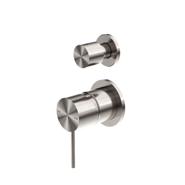 Nero Mecca Shower Mixer With Diverter Separate Back Plate Brushed Nickel