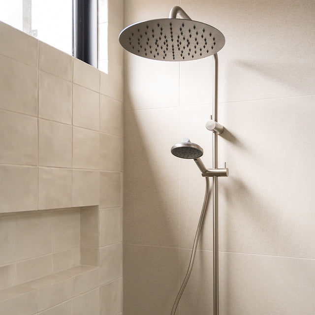 Caroma Urbane II Rail Shower 300mm Overhead Brushed Nickel
