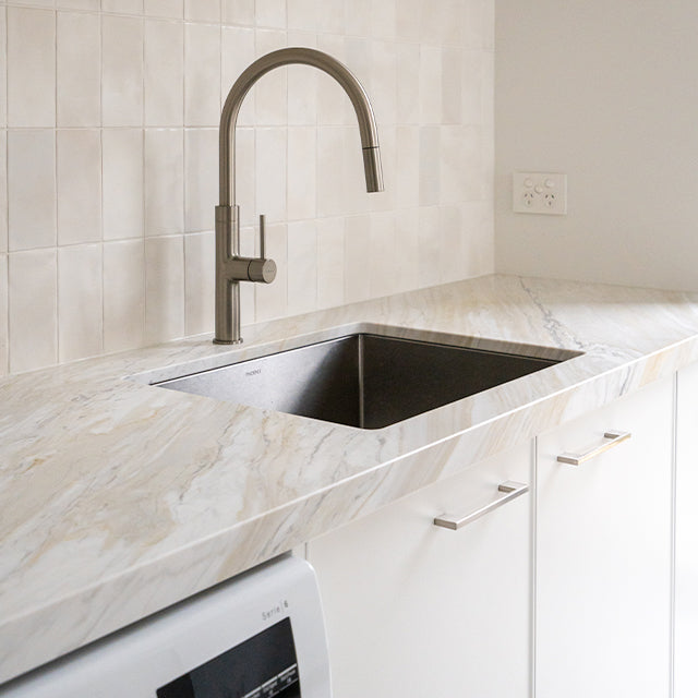 Caroma Liano II Pull Out Lead Free Sink Mixer - Brushed Nickel