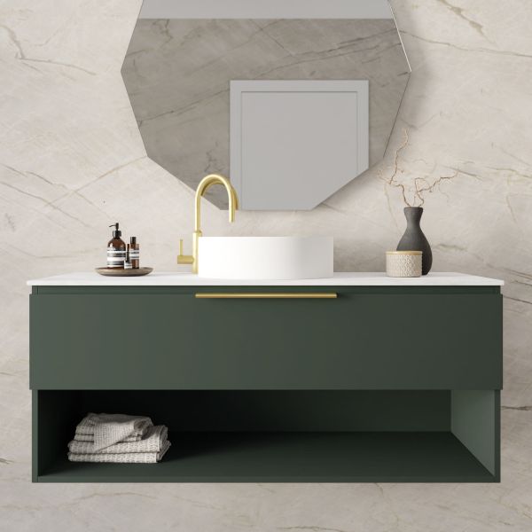 Marquis Oxford4 Wall Hung Vanity - 1200 Centre Bowl Closeup | The Blue Space