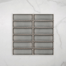 Palm Cove Grey Gloss Crackle Porcelain Mosaic Tile 47x147mm online at The Blue Space