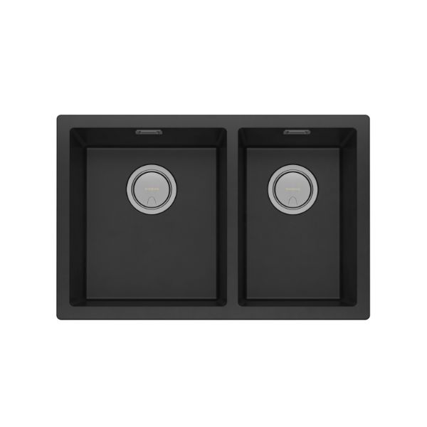Phoenix 5000 Series 1-3/4 Bowl Quartz Resin Sink 713 x 466mm Matte Black