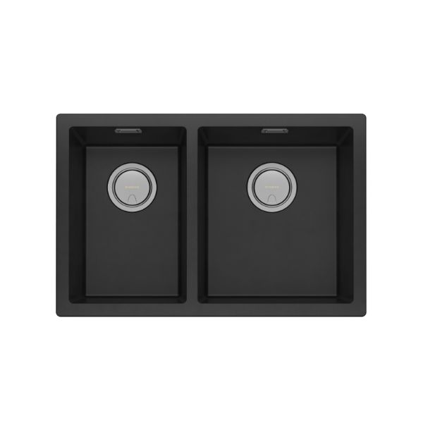 Phoenix 5000 Series 1-3/4 Bowl Quartz Resin Sink 715 x 468mm Matte Black