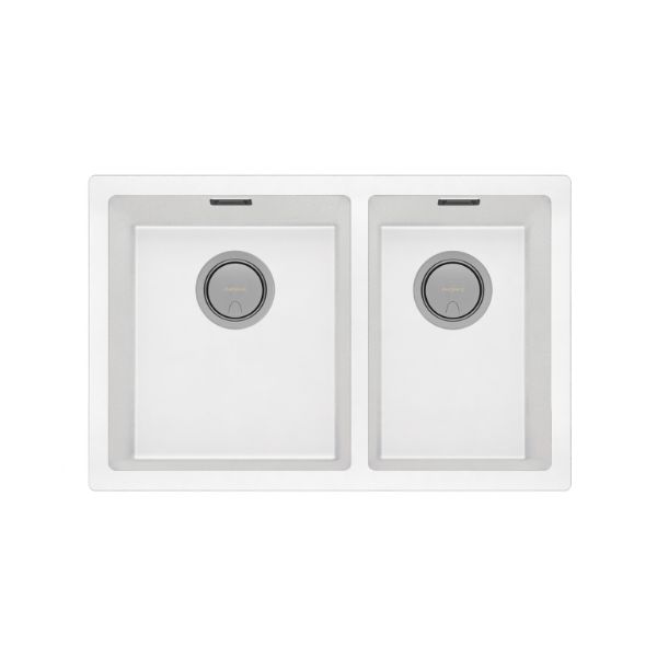 Phoenix 5000 Series 1-3/4 Bowl Quartz Resin Sink 715 x 468mm Matte White