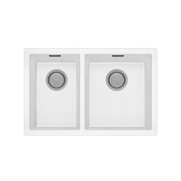 Phoenix 5000 Series 1-3/4 Bowl Quartz Resin Sink 715 x 468mm Matte White