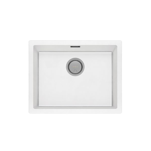 Phoenix 5000 Series Large Single Bowl Quartz Resin Sink 593 x 466mm Matte White