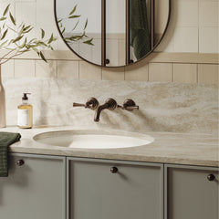 Phoenix Cromford Wall Basin / Bath Tap Set - Brushed Bronze