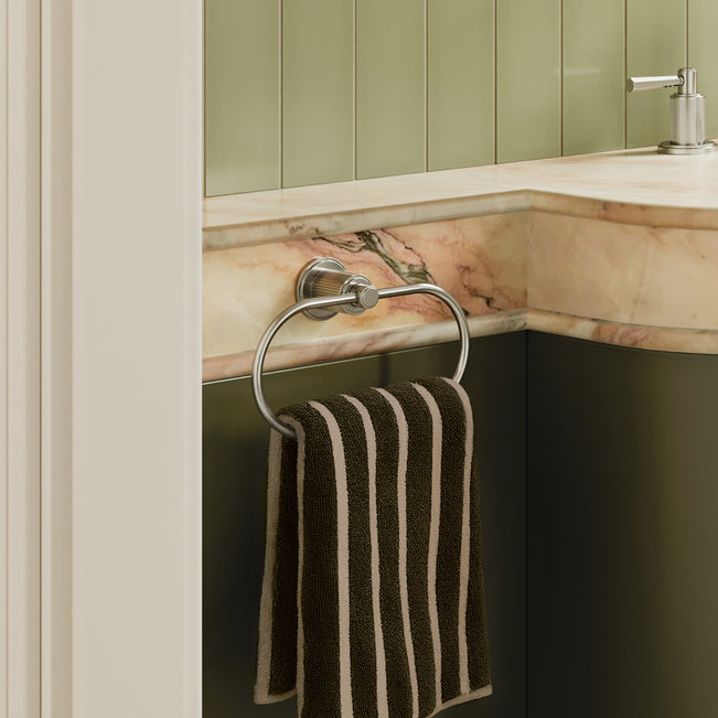 Phoenix Wiltern in Art Deco Bathroom - Brushed Nickel. Shop Online The Blue Space