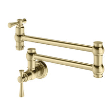 Phoenix Cromford Wall Mounted Pot Filler in Brushed Gold at The Blue Space
