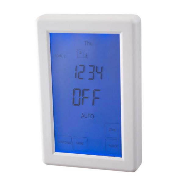Radiant Touchscreen Dual Thermostat/Timer White Vertical