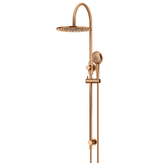 Meir Curved Combination Shower Rail 300mm, 3 Function Hand Shower Lustre Bronze
