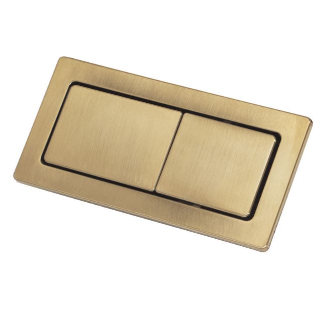 Rectangular Cistern Flush Button in Brushed Gold to suit Bao Toilet Suites - The Blue Space