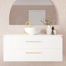Marquis Riviera8S Wall Hung Vanity - 1200mm Centre Bowl - 2 drawer Closeup | The Blue Space