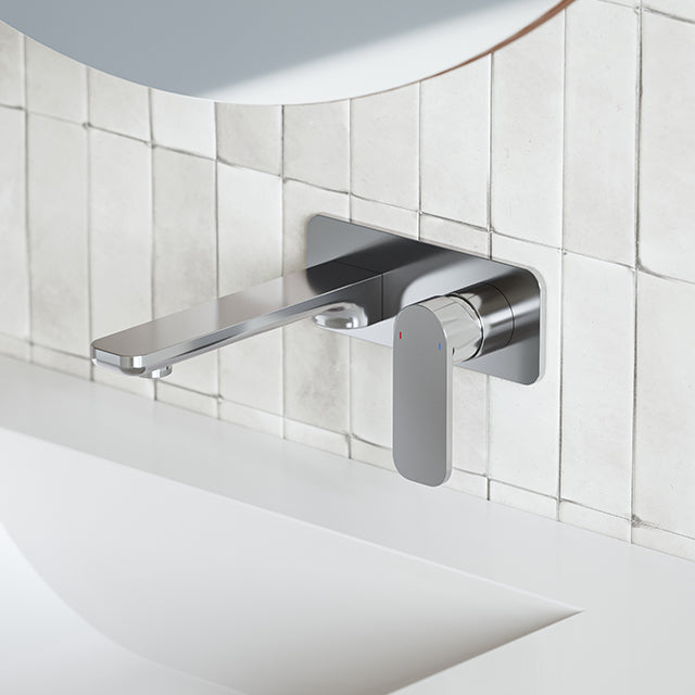 Caroma Luna Lead Free Wall Basin/Bath Mixer Chrome