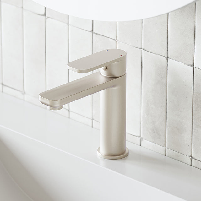 Caroma Luna Lead Free Basin Mixer Brushed Nickel