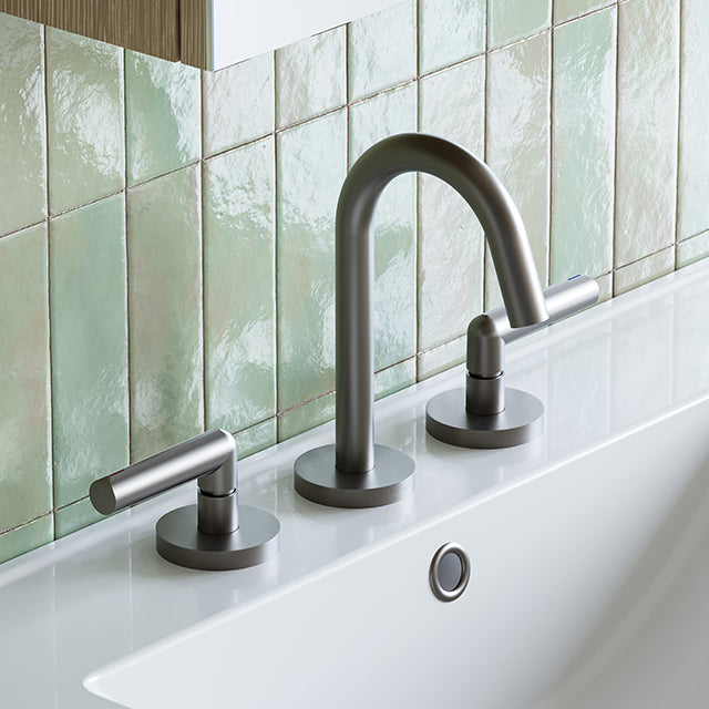 Phoenix Vivid Slimline Plus Lever Basin Set Brushed Carbon