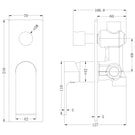 Technical Drawing: Nero Bianca Shower Mixer With Divertor