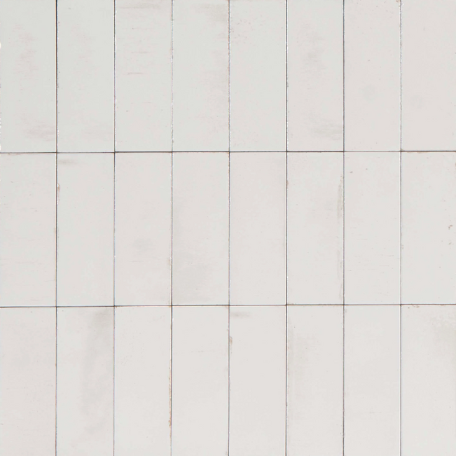 Sicily Bianco White Gloss Bejmat Cushioned Edge Porcelain Tile 50x150mm