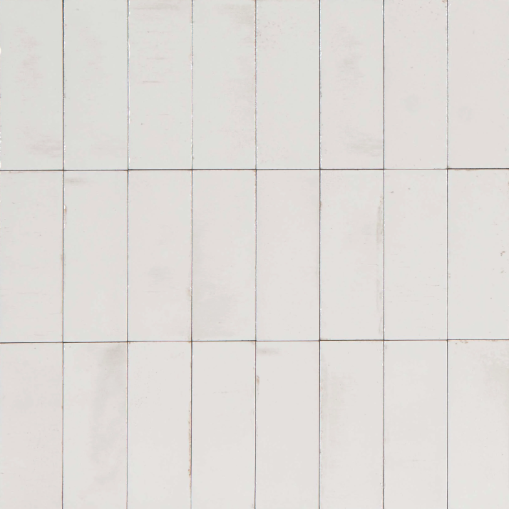 Sicily Bianco White Gloss Bejmat Cushioned Edge Porcelain Tile 50x150mm