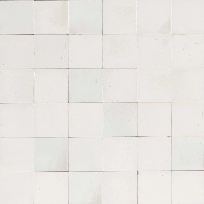Sicily Bianco White Gloss Zellige Cushioned Edge Porcelain Tile 100x100mm